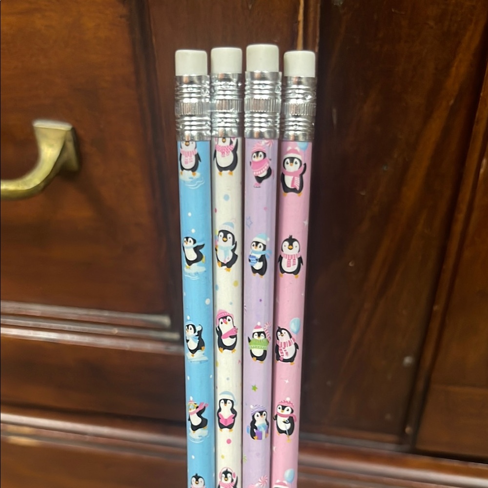 Penguin Patterned Pencils Set